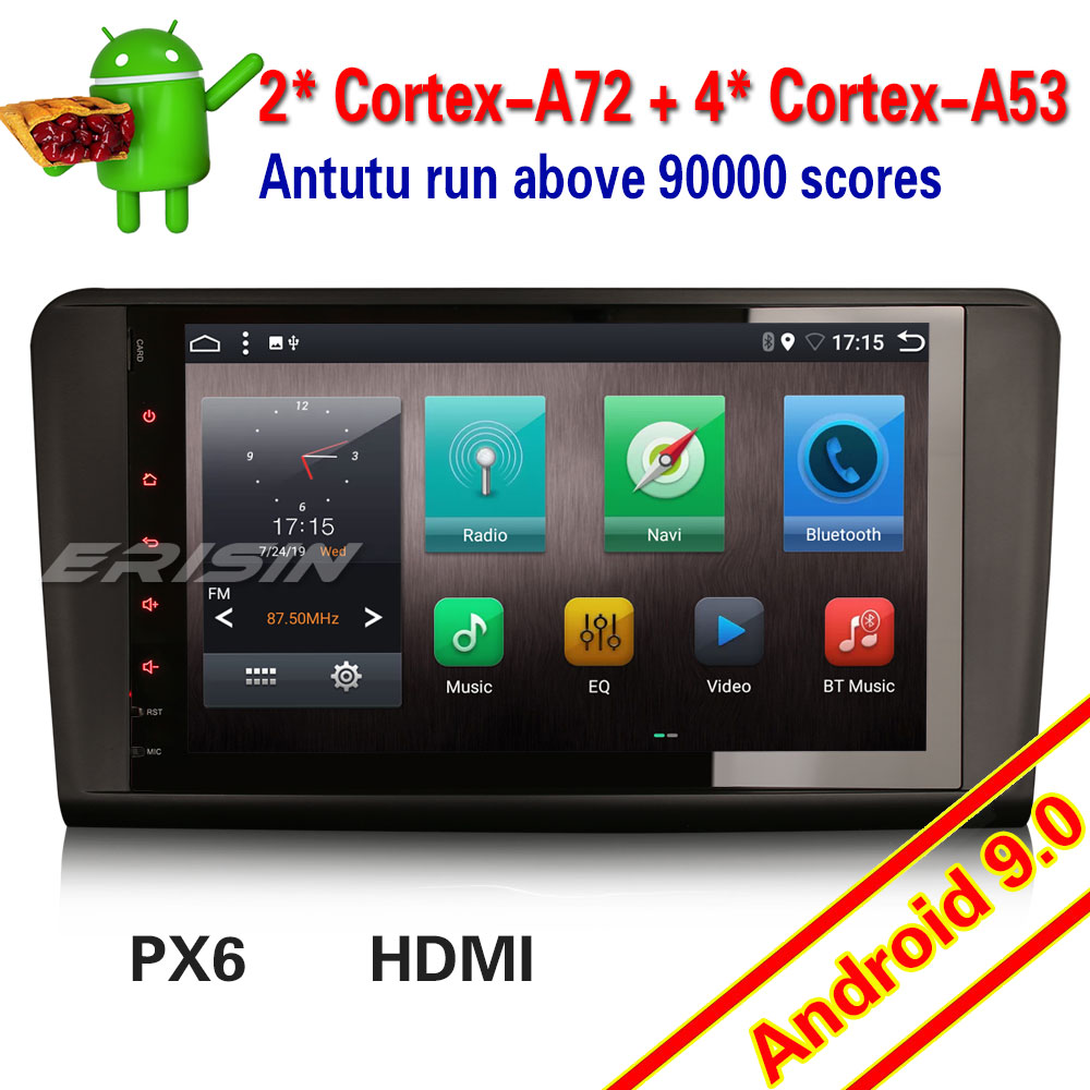 Autoradio Android 14 Pour Mercedes ML/GL Classe W164 X164 - 8-Core, 64 Go, CarPlay, GPS, TNT