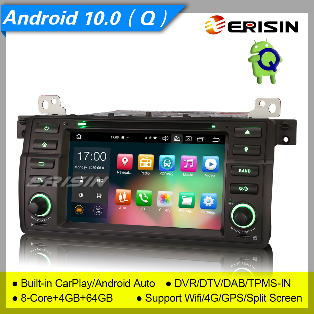 8 Core 4+64GB PX5 Android 10.0 Autoradio BMW E46 M3 3er Rove 75 MG ZT  CarPlay Car DVD GPS DSP DAB+ TPMS DVR BT TNT TPMS OBD 7 Erisin ES8162B